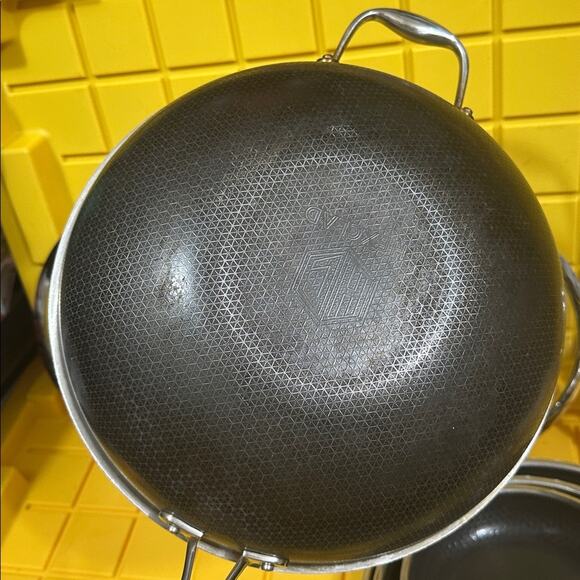 HEXCLAD Hybrid 7 Piece Nonstick Stainless Steel Frying Pan Set 8 10 12" Lids Wok - Picture 5 of 10